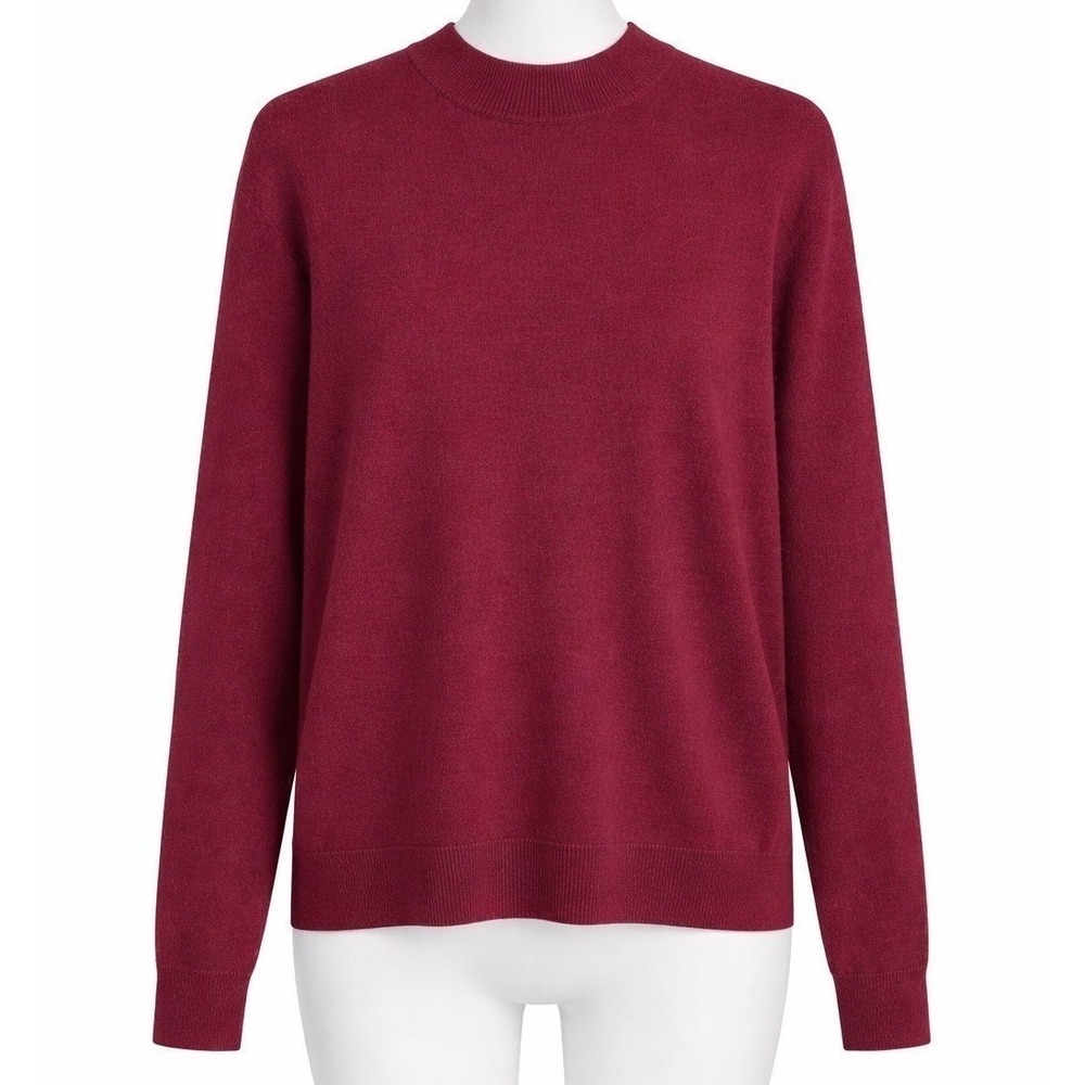 Cellini Burgundy Merino Blend Sweater 2XLT Lightweight Classic Knit